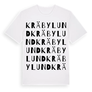 Kräbylund ordlek t-shirt – ekologisk bomull t-shirt från Pinshirt