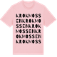 Pink Cotton t-shirt med Krokmossen ordlek t-shirt