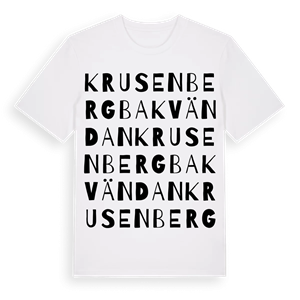 Krusenberg Bakvändan ordlek t-shirt – ekologisk bomull t-shirt från Pinshirt