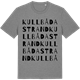 Mid Heather Gray t-shirt med Kullbådastrand ordlek t-shirt