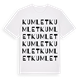 White t-shirt med Kumlet ordlek t-shirt