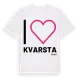 White t-shirt med Jag älskar Kvarsta t-shirt stort tryck