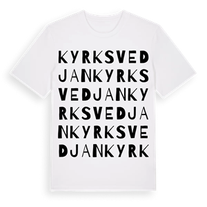Kyrksvedjan ordlek t-shirt – ekologisk bomull t-shirt från Pinshirt