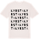 Vintage White t-shirt med Kyrsta ordlek t-shirt