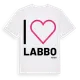 White t-shirt med Jag älskar Labbo t-shirt stort tryck