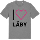 Mid Heather Gray t-shirt med Jag älskar Läby t-shirt stort tryck