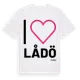 White t-shirt med Jag älskar Lådö t-shirt stort tryck