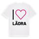 White t-shirt med Jag älskar Lädra t-shirt stort tryck