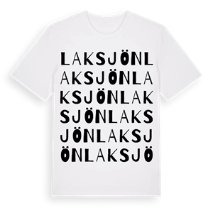 Laksjön ordlek t-shirt – ekologisk bomull t-shirt från Pinshirt