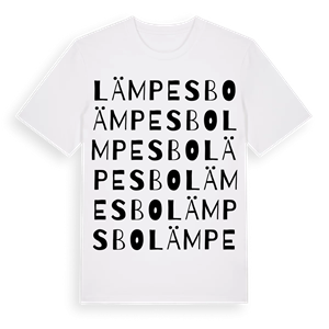Lämpesbo ordlek t-shirt – ekologisk bomull t-shirt från Pinshirt