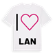 White t-shirt med Jag älskar Lan t-shirt stort tryck