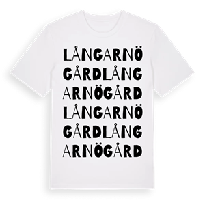 Långarnö gård ordlek t-shirt – ekologisk bomull t-shirt från Pinshirt