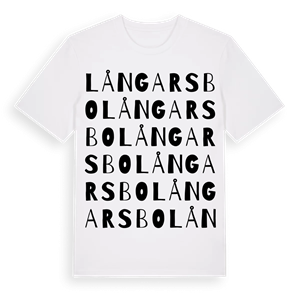 Långarsbo ordlek t-shirt – ekologisk bomull t-shirt från Pinshirt
