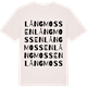 Vintage White t-shirt med Långmossen ordlek t-shirt