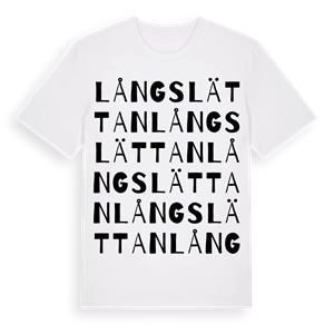 Långslättan ordlek t-shirt – ekologisk bomull t-shirt från Pinshirt