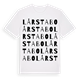 White t-shirt med Lårstabo ordlek t-shirt