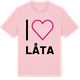 Pink Cotton t-shirt med Jag älskar Låta t-shirt stort tryck