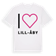 White t-shirt med Jag älskar Lill-Åby t-shirt stort tryck