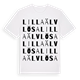 White t-shirt med Lilla Älvlösa ordlek t-shirt