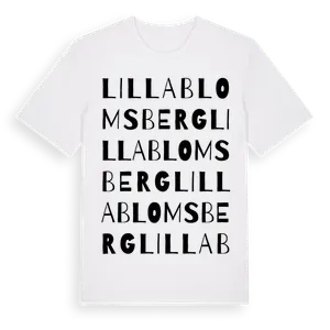 Lilla Blomsberg ordlek t-shirt – ekologisk bomull t-shirt från Pinshirt