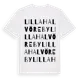 White t-shirt med Lilla Halvöreby ordlek t-shirt