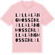Pink Cotton t-shirt med Lilla Långmossen ordlek t-shirt