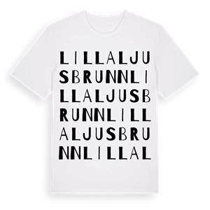 Lilla Ljusbrunn ordlek t-shirt – ekologisk bomull t-shirt från Pinshirt