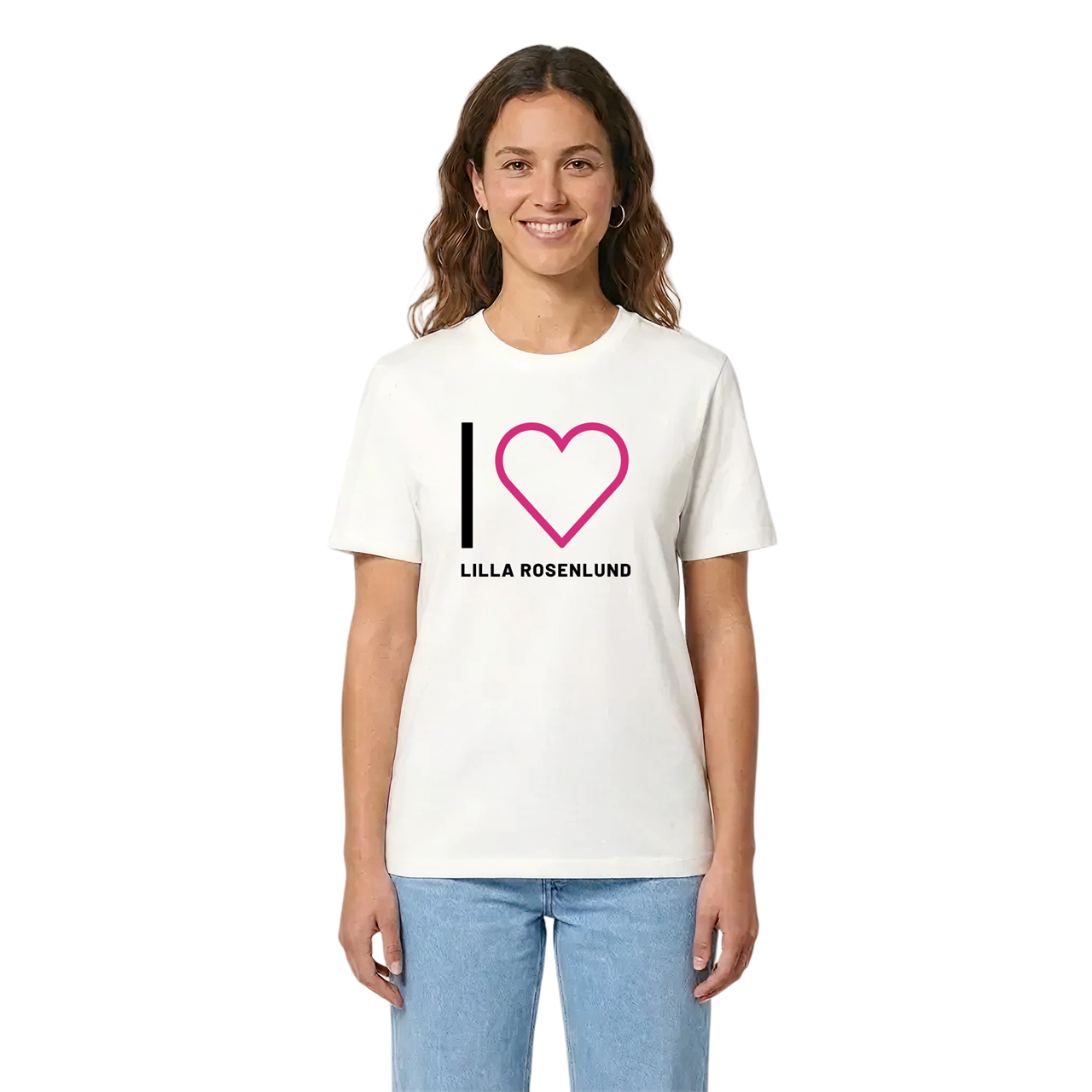 Jag älskar Lilla Rosenlund t-shirt stort tryck i miljö
