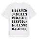 White t-shirt med Lillsvedjan ordlek t-shirt