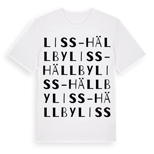 Liss-Hällby ordlek t-shirt – ekologisk bomull t-shirt från Pinshirt