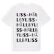 White t-shirt med Liss-Hällby ordlek t-shirt