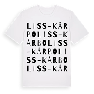 Liss-Kårbo ordlek t-shirt – ekologisk bomull t-shirt från Pinshirt