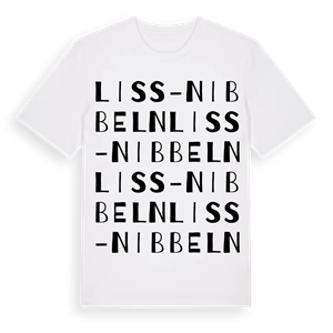 Liss-Nibbeln ordlek t-shirt – ekologisk bomull t-shirt från Pinshirt