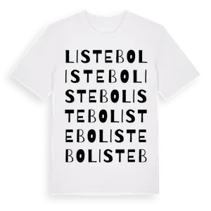 Listebo ordlek t-shirt – ekologisk bomull t-shirt från Pinshirt