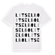 White t-shirt med Litselbo ordlek t-shirt