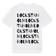 White t-shirt med Lockstaholm ordlek t-shirt