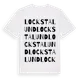 White t-shirt med Lockstalund ordlek t-shirt