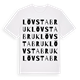 White t-shirt med Lövstabruk ordlek t-shirt