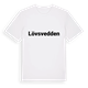 White t-shirt med Lövsvedden fetstil t-shirt