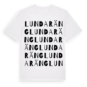 Lundaräng ordlek t-shirt – ekologisk bomull t-shirt från Pinshirt