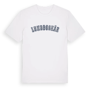 Lundboskär college t-shirt – ekologisk bomull t-shirt från Pinshirt
