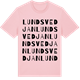 Pink Cotton t-shirt med Lundsvedjan ordlek t-shirt