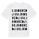White t-shirt med Lundsvedjan ordlek t-shirt