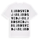 White t-shirt med Lundsvedjan ordlek t-shirt
