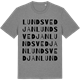 Mid Heather Gray t-shirt med Lundsvedjan ordlek t-shirt