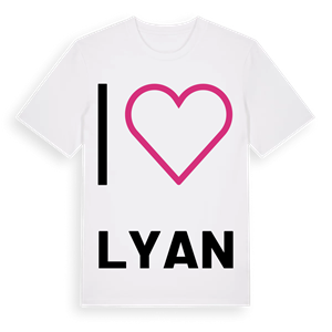 Jag älskar Lyan t-shirt stort tryck – ekologisk bomull t-shirt från Pinshirt