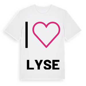 Jag älskar Lyse t-shirt stort tryck – ekologisk bomull t-shirt från Pinshirt