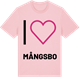 Pink Cotton t-shirt med Jag älskar Mångsbo t-shirt stort tryck