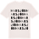 Vintage White t-shirt med Marsjön ordlek t-shirt