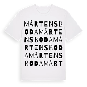 Mårtensboda ordlek t-shirt – ekologisk bomull t-shirt från Pinshirt